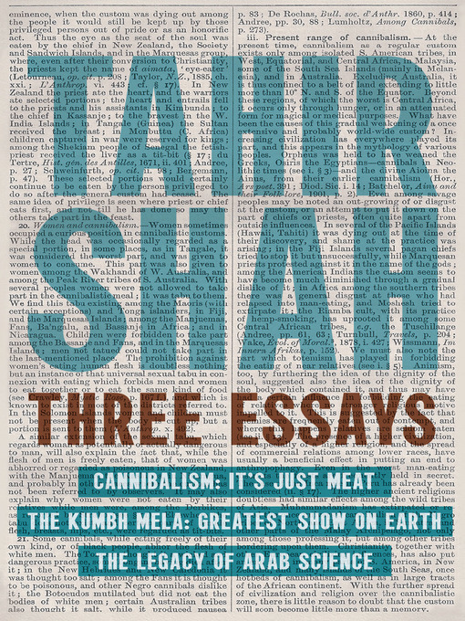 Cover image for Three Essays